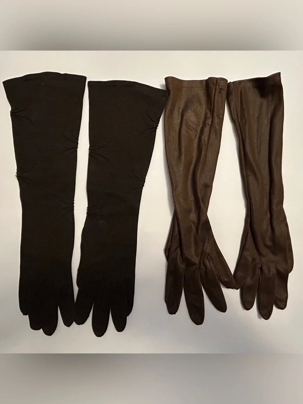 Vintage Women's Gloves 16 Pairs Black Brown Blue Peach Variety Lengths